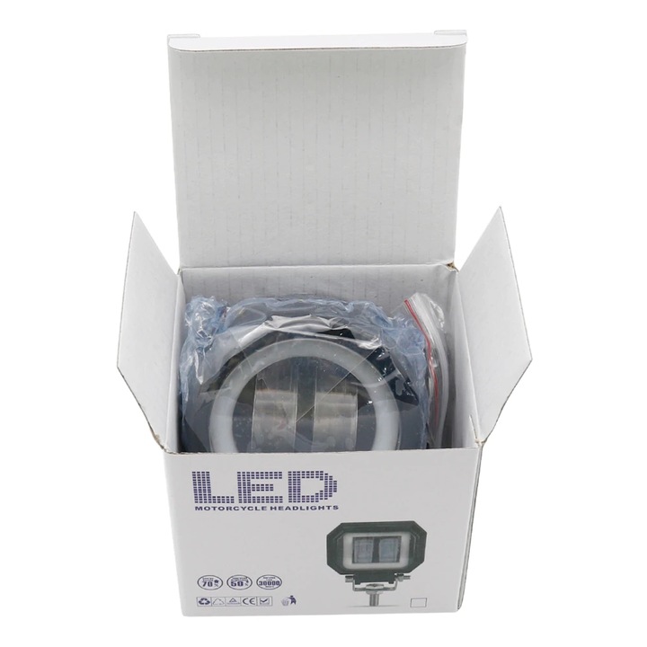 FARO EN FUNCIONAMIENTO HALÓGENO ANTINIEBLA DIODO LUMINOSO LED RING 12-24V 2 PIEZAS 