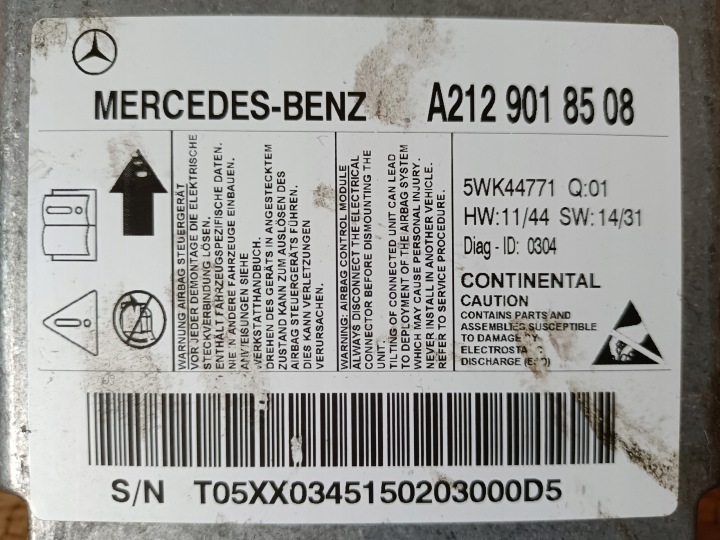 MERCEDES E-KLASA W207 W212 MODULE COUSSINS CAPTEUR AIRBAG A2129018508
