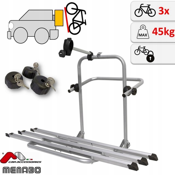 MALETERO AL RUEDA DE RECAMBIO AL 3 BICICLETAS PARA MITSUBISHI PAJERO 1982-1990 