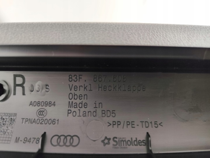 AUDI Q3 83A SPORTBACK GARNITURE COUVERCLES DE COFFRE COUVERCLES DE COFFRE ENSEMBLE