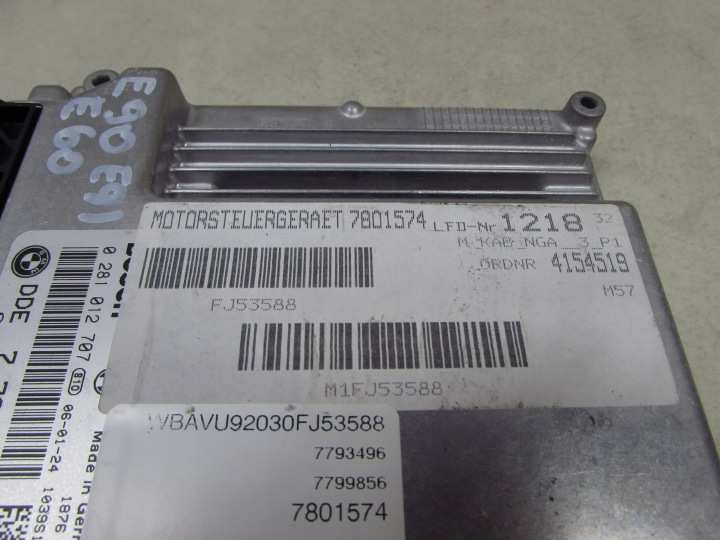 BMW SERII 7 E60 E61 E90 3.0D 05-12 ORDINATEUR CONTRÔLEUR 7799856 0281012707