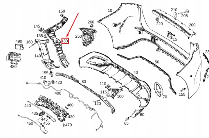 MERCEDES-BENZ B W247 ARRIÈRE GAUCHE PARE-CHOCS LATÉRAL SUPPORT A2478850400