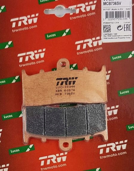 KIT PLAQUETTES FREINS FREINS DISQUE TRW MCB736SV