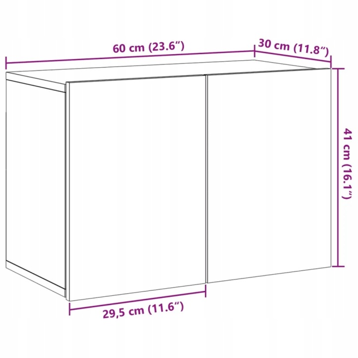 VIDAXL SCIENNA CASIER TV, STARE BOIS 60X30X41 CM