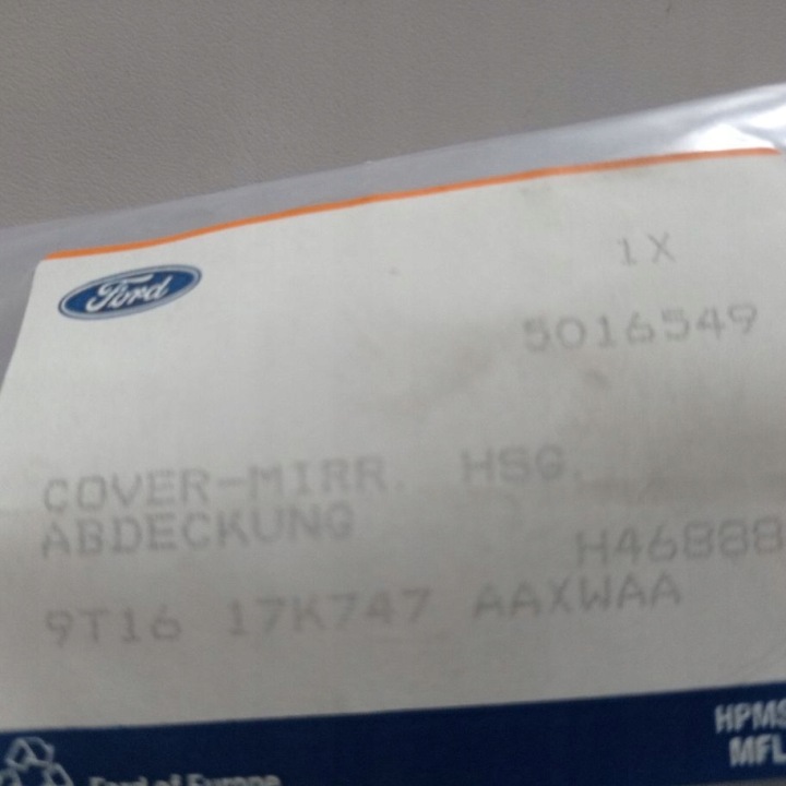 COUVERCLE RÉTROVISEURS EXTÉRIEUR GAUCHE TRANSIT/TOURNEO CONNECT FORD OE 5016549