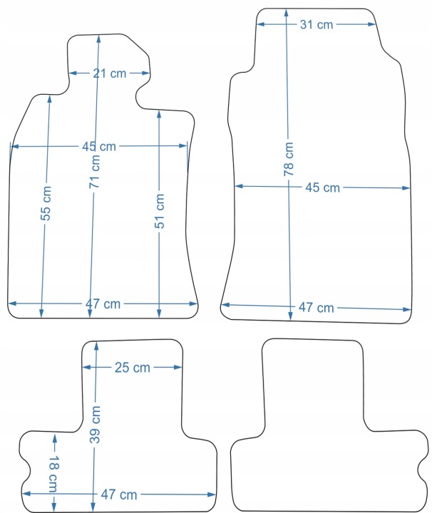 GRANATOWE TAPIS DE SOL PLATINUM LAM MINI COOPER R50 2001-2006R.