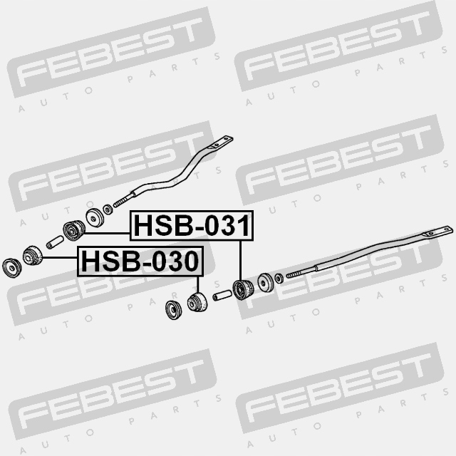 CAOUTCHOUC BIELLE DE POUSSÉE AVANT FEBEST HSB-030