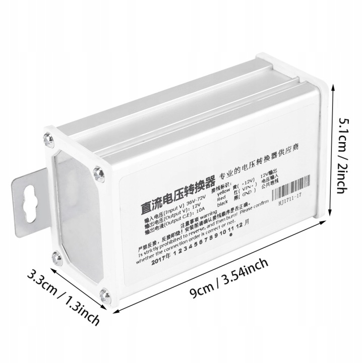 TRANSFORMER CONVERTISSEUR DC 36V-72V SUR 12V-10A 120W
