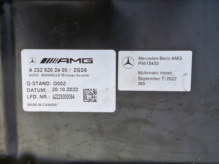 MERCEDES SL R232 W232 A232 AMG PROTECTION PLAQUE SOUS PARE-CHOCS A2325002400