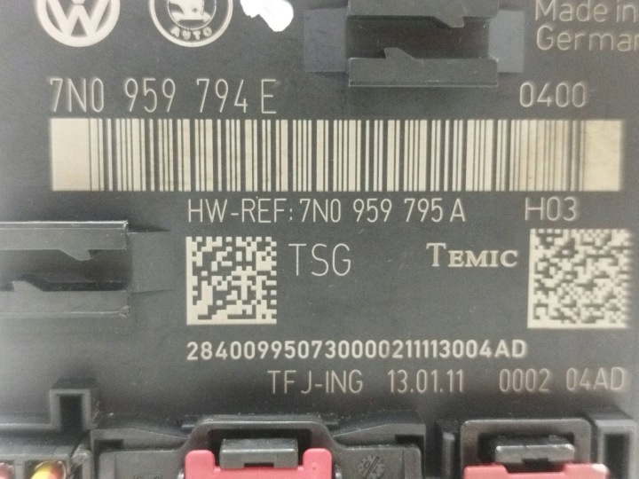 2012 VOLKSWAGEN SHARAN MODULE PORTES 7N0959795A