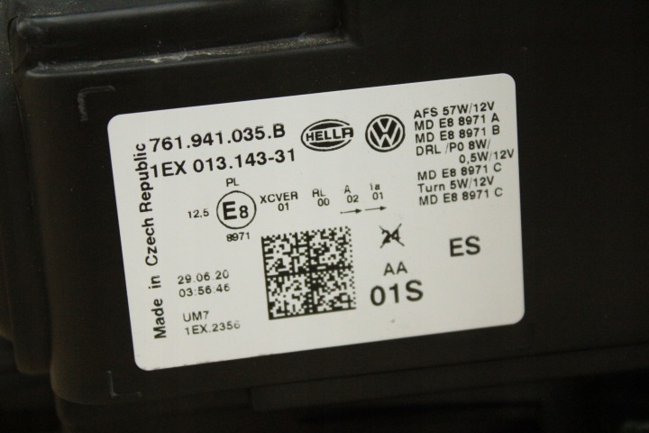 ORIGINALE PHARE GAUCHE AVANT COMPLET LED VOLKSWAGEN TOUAREG III 761941035B 9KM