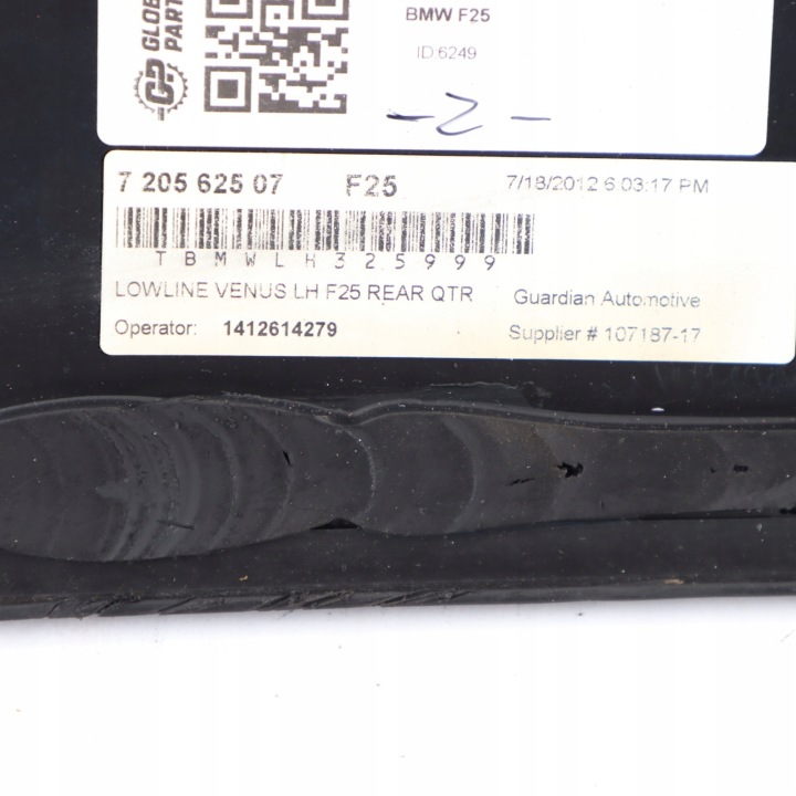BMW X3 F25 GLACE LATÉRALE ARRIÈRE GAUCHE CARROSSERIE TEINTÉ AS3 7205629