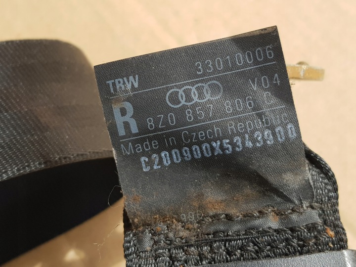 ENSEMBLE COURROIES ARRIÈRE GAUCHE DROIT AUDI A2 99-05 FONCTIONNELLES NOIR SOUL
