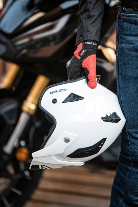 CASQUE ACERBIS ARIA 2206 SCOOTER TRIAL CZARNO-ROZOWY PROTECTION PARE-SOLEIL