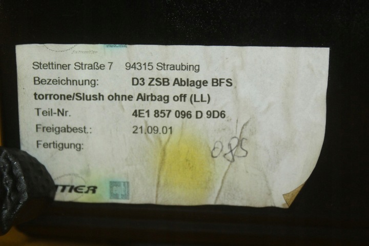 BOÎTE À GANTS PASSAGER AVANT AUDI A8 D3 4E1857096D 4E0971679