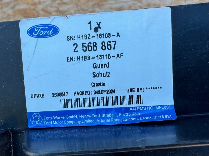 PASSAGE DE ROUE AVANT GAUCHE LH FORD FIESTA MK8 17+ H1BB-16115-AF