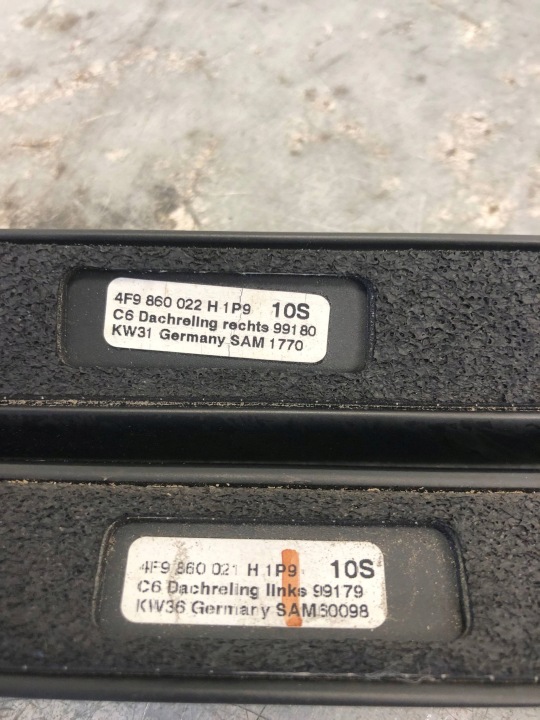 BARRES DE TOIT TOITS AUDI A6 C6 UNIVERSEL 4F9860022H 4F9860021H