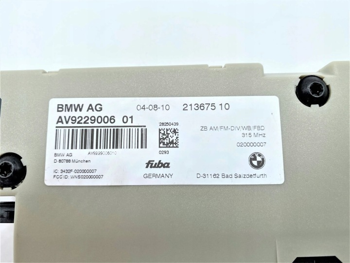 BMW 5 F10 F11 2010 AMPLIFICATEUR ANTENNES 9229006