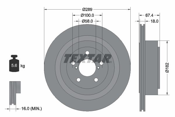 DISQUES FREIN ARRIÈRE TEXTAR 92173603