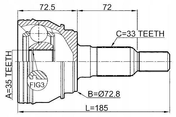 FEBEST MUÑÓN SEMIEJES EXTERIOR CADILLAC ESCALADE 4WD 1997- EUROPA 