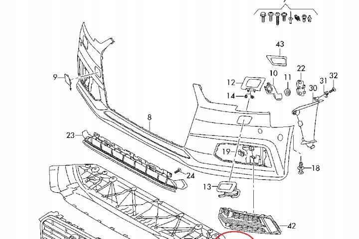 AUDI A4 B9 DÉFLECTEUR PARE-CHOCS AVANT 8W0807611A ORIGINAL NEUF