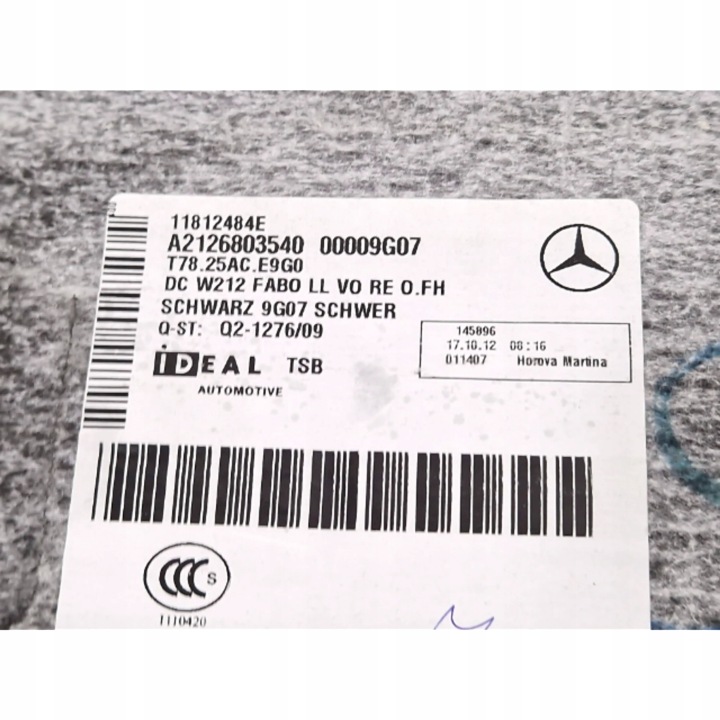 MERCEDES-BENZ CLS C218 X218 2012 DROITE CÔTÉ REVÊTEMENT PLANCHER AVANT