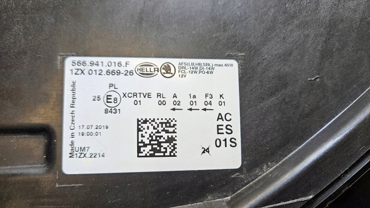 PROJECTEUR AVANT CÔTÉ DROITE SKODA KODIAQ 566941016F