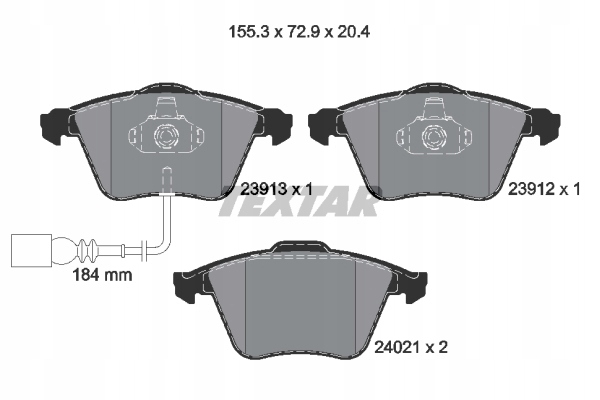 DISCOS ZAPATAS PARTE DELANTERA TEXTAR VW GOLF VI 