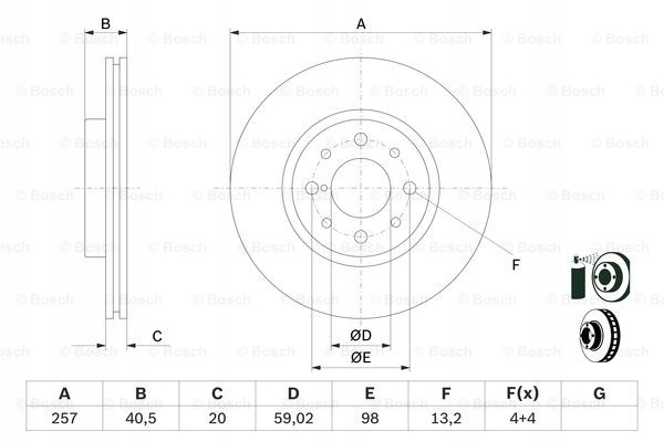 DISCOS ZAPATAS PARTE DELANTERA BOSCH ALFA 146 