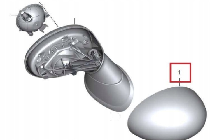 MINI R56 PROTECTION RÉTROVISEURS DROIT AVANT 51162754914 ORIGINALE