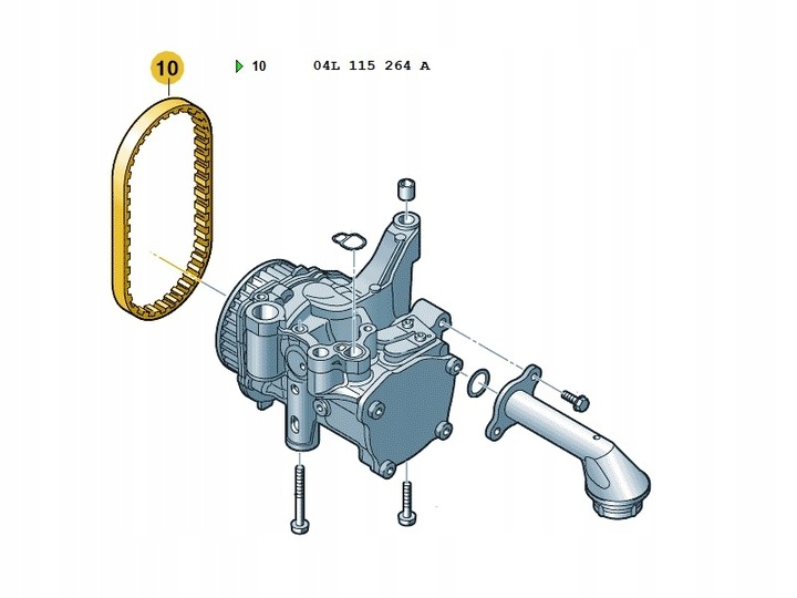 CORREA DE ACCIONAMIENTO DE BOMBA ACEITES 04L115264A VW CON ORIGINAL 