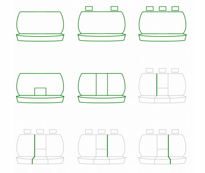 HOUSSE SUR ENSEMBLE SIÈGES AUTOBOX MATÉRIAU TAPICERSKI, POLYESTER UNIVERSEL