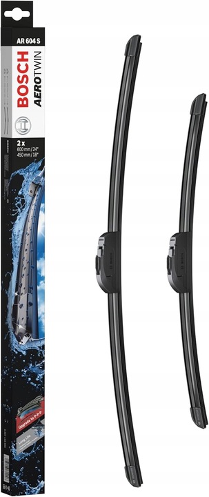 BLADE WIPER BLADES PLASKICH BOSCH AEROTWIN AR604S, DLUGOSC: 600 MM/450 MM photo 1 - milautoparts-fr.ukrlive.com