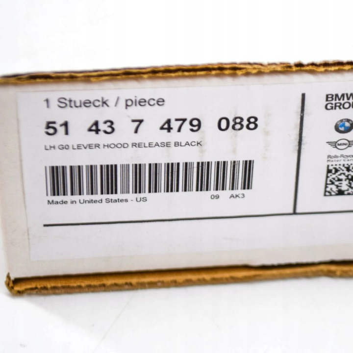 BMW X5 G05 POIGNÉE OUVERTURE CAPOTS AVANT 51437479088 LHD ORIGINAL