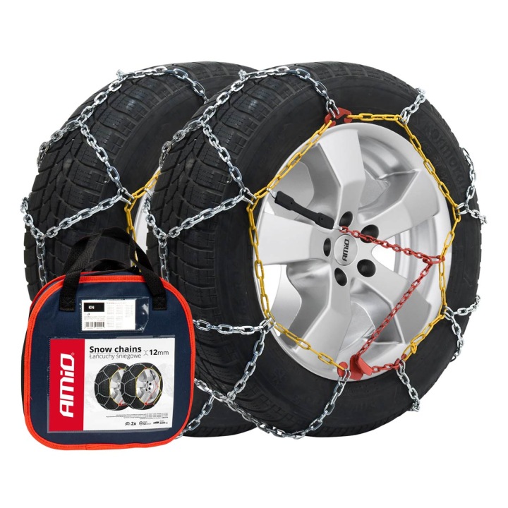 SNIEGOWE LANCUCHY AMIO KN-130 12MM SUR ROUES ROMBOWE ACIER TREMPÉ ABS ESP