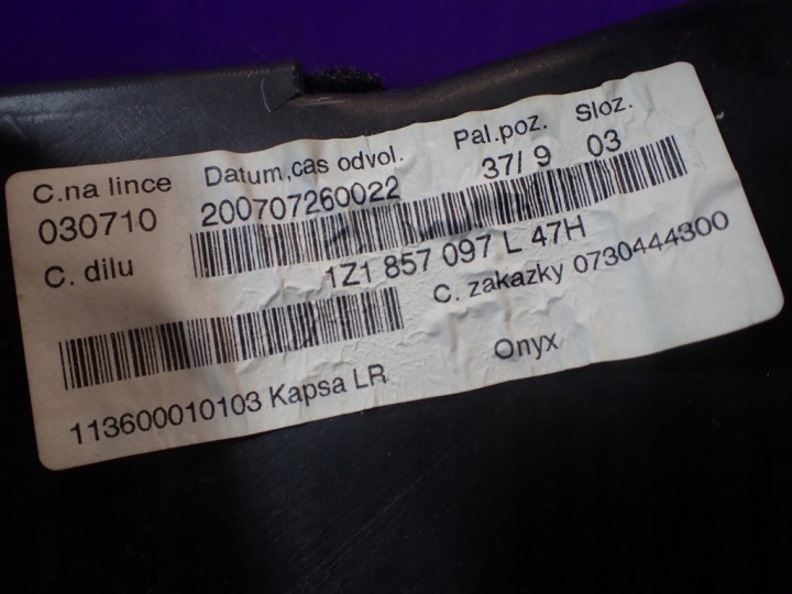 SKODA OCTAVIA II 04-08 BOÎTE À GANTS PASSAGER 1Z1857097L