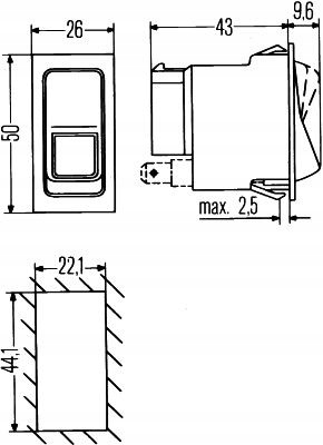 CONMUTADOR UNIVERSAL 6GM 004 570-221 HELLA 