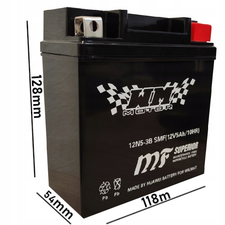 AKUMULIATORIUS 12V 5AH 12N5 GELIS SKUTERIS MOTOCIKLAS ROMET nuotrauka 2