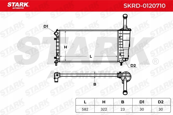 STARK SKRD-0120710 RADIATEUR SYSTÈME REFROIDISSEMENT MOTEUR VERS FIAT IDEA (350)