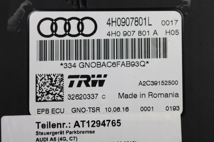 AUDI A6 A7 MODULE CONTRÔLEUR FREINS EPB 4H0907801L 4H0907801A 4H0907801F VAPEUR