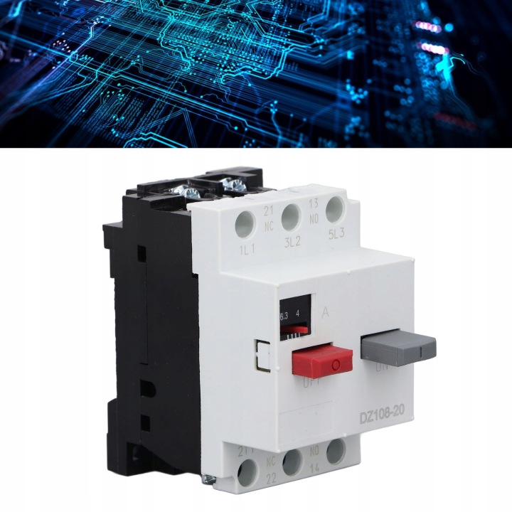 OBIEKTYW OBWODU MOTEUR PLASTIQUE COQUE PLASTIQUE 3P DIN RAIL 9V