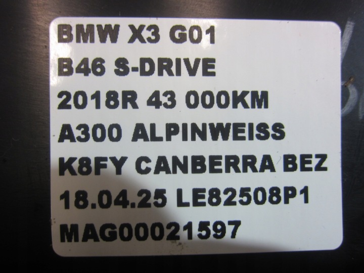 BMW X3 G01 MOULURE PROTECTION SEUIL DROITE ARRIÈRE REVÊTEMENT 51437446640 7446640