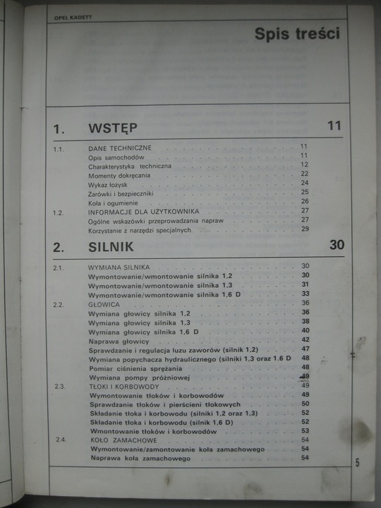 OPEL KADETT E SERVICIO I REPARACIÓN OPEL KADETT E PL 