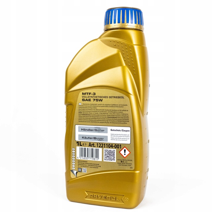 HUILE RAVENOL MTF-3 75W 1L BMW LT-3 VW G052 171 G060 726 052 512