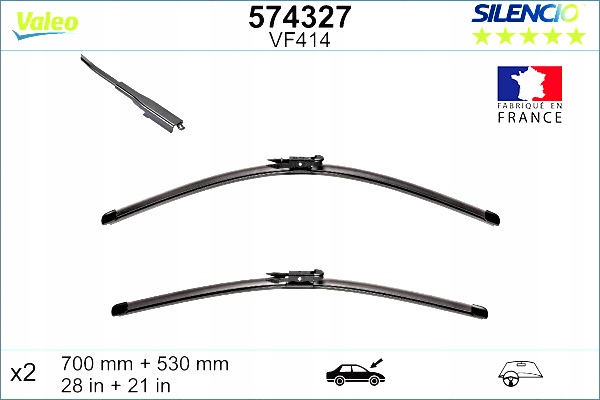 VALEO LIMPIAPARABRISAS ESCOBILLAS 2 PIEZAS VF414 SILENCIO XTRM 700 530MM MERCEDES 