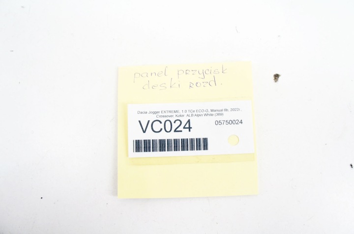VC024 DACIA JOGGER PANNEAU DÉMARREUR STOP ECO D'URGENCE SERRURE 283E85816R E322817