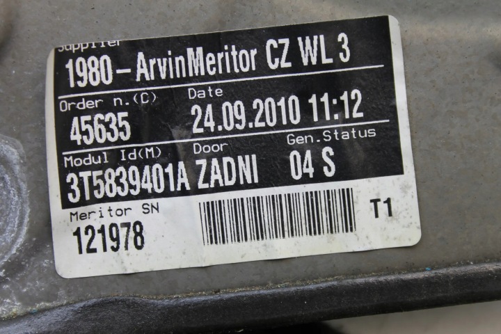 ÉLÉVATEUR VITRES SKODA OE 3T5839401A