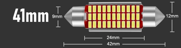 LEMPUTĖ VAMZDELIS LED 41MM 42MM 33SMD C3W C5W CANBUS nuotrauka 9