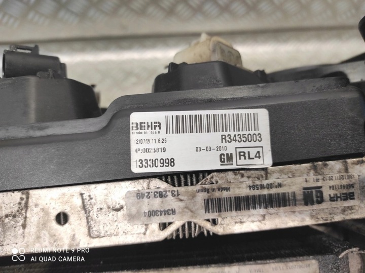 RADIATEURS RADIATEUR VENTILATEUR OPEL MERIVA B 1.7 CDTI 13330998 13283249