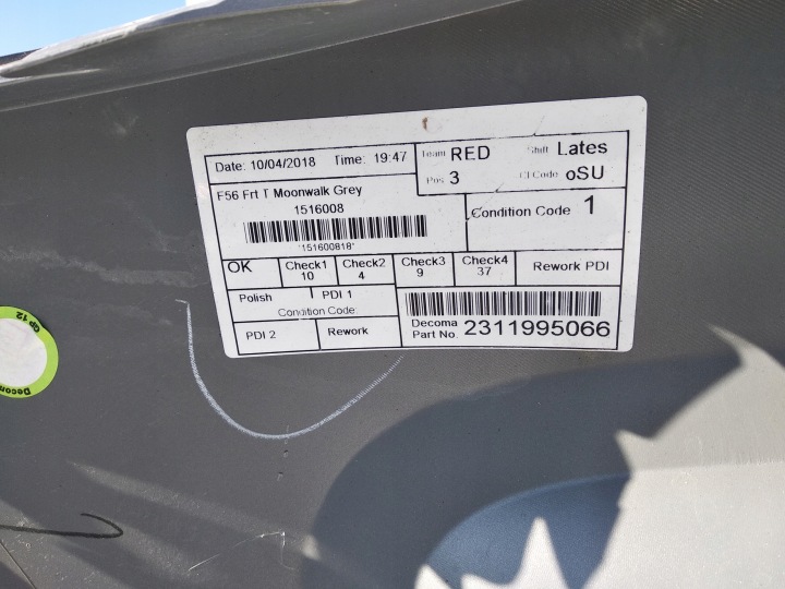 MINI COOPER ONE F55 F56 PARE-CHOCS AVANT AVANT
